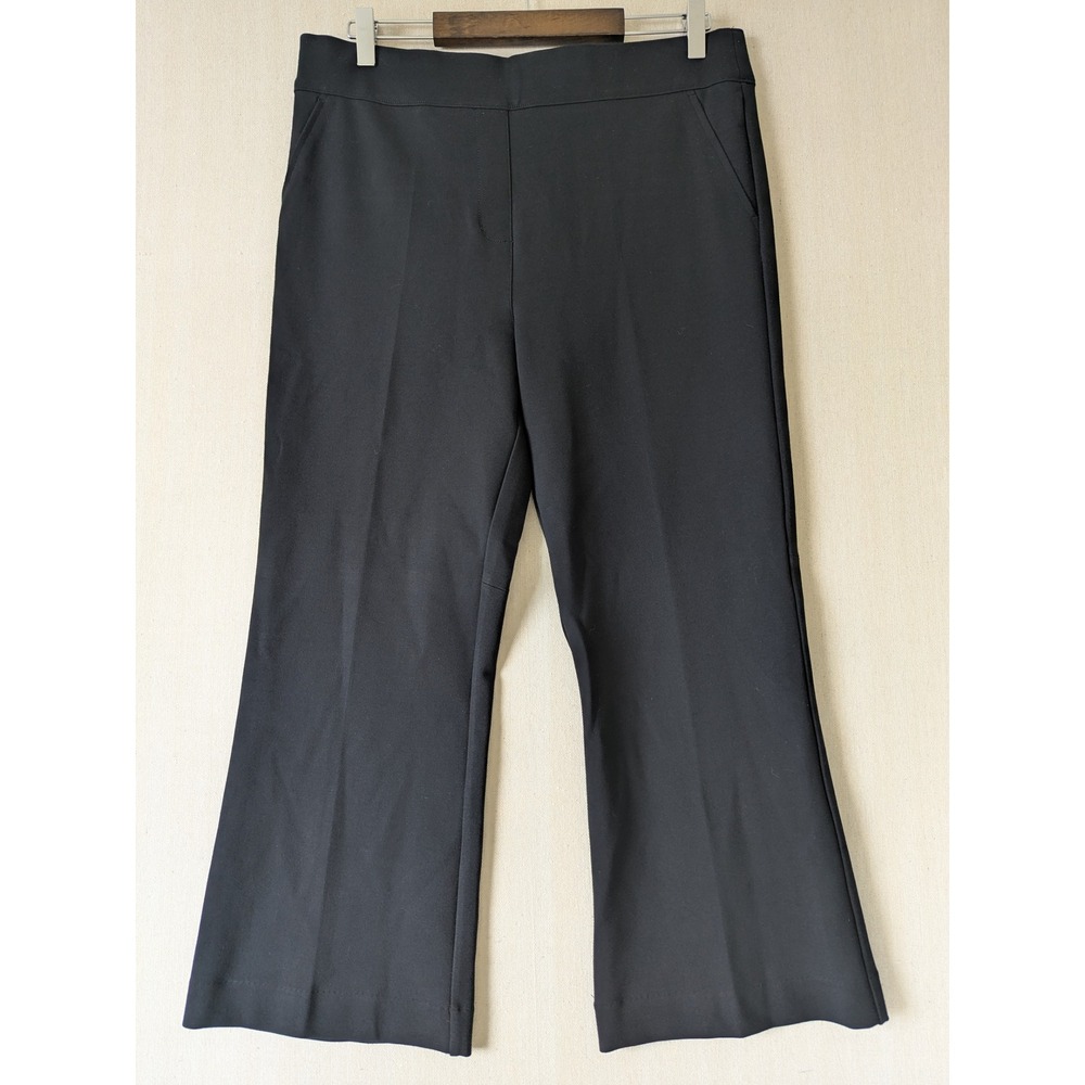 Spanx Perfect Pant Women XL Petite Black Cropped Flare Ponte Pull On Office - Picture 2 of 10